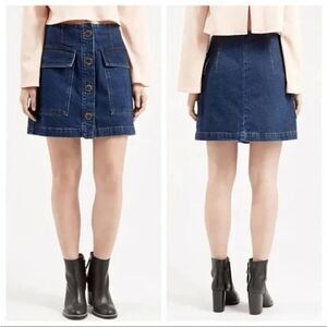 Topshop Moto Denim Skirt with Cargo Pockets. Button down Womens size 26 /S